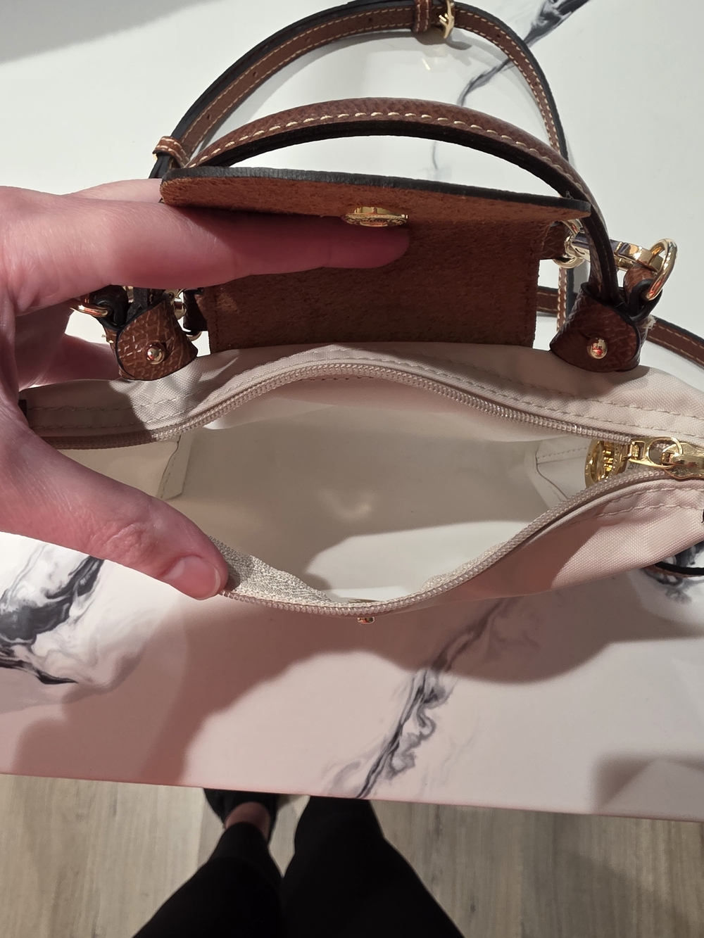 Longchamp Women's Mini Pouch With Removable Crossbody Strap Cream - Picture 3 of 5